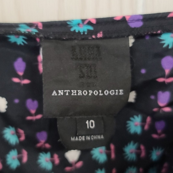 Anthropologie Anna Sui silk ruffle mini dress 10 - Picture 2 of 4